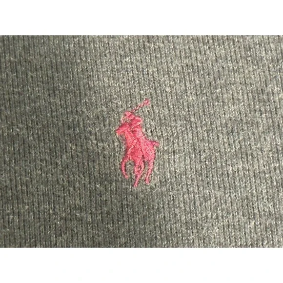 Ralph Lauren grey quarter zip sweatshirt Size L #preppy #loungewear - Picture 2 of 3